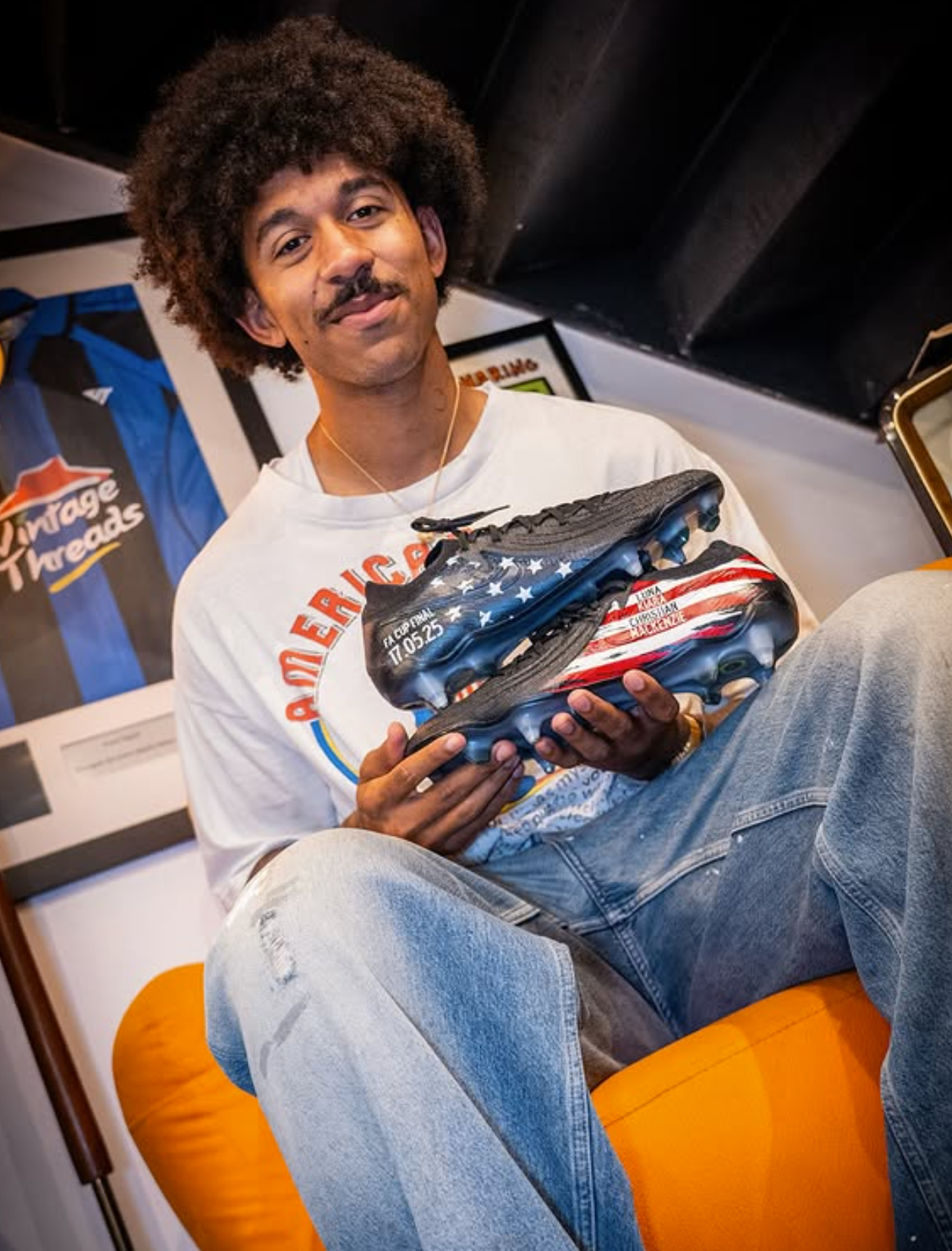 Chris Richards with his custom boots for USMNT, made by Jordan Dawson, source: Instagram