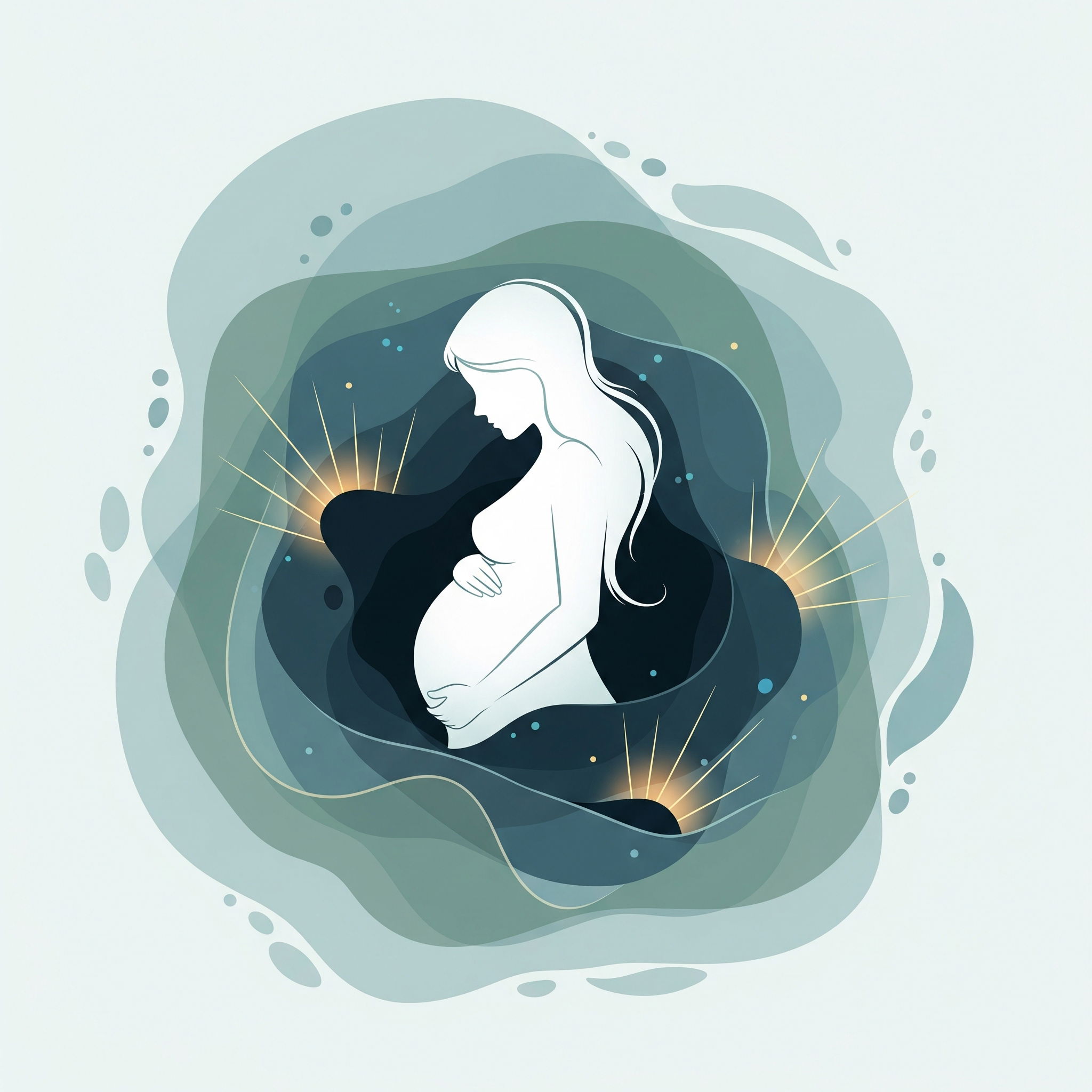 Supportive illustration representing hope and healing for pregnant women experiencing intrusive thoughts and perinatal mental health challenges