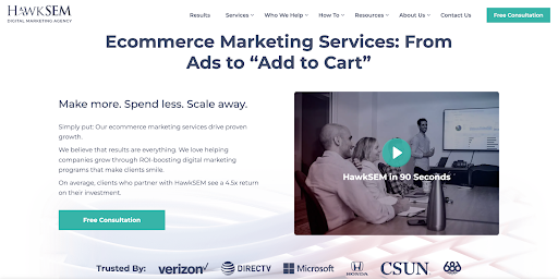 HawkSEM eCommerce agency