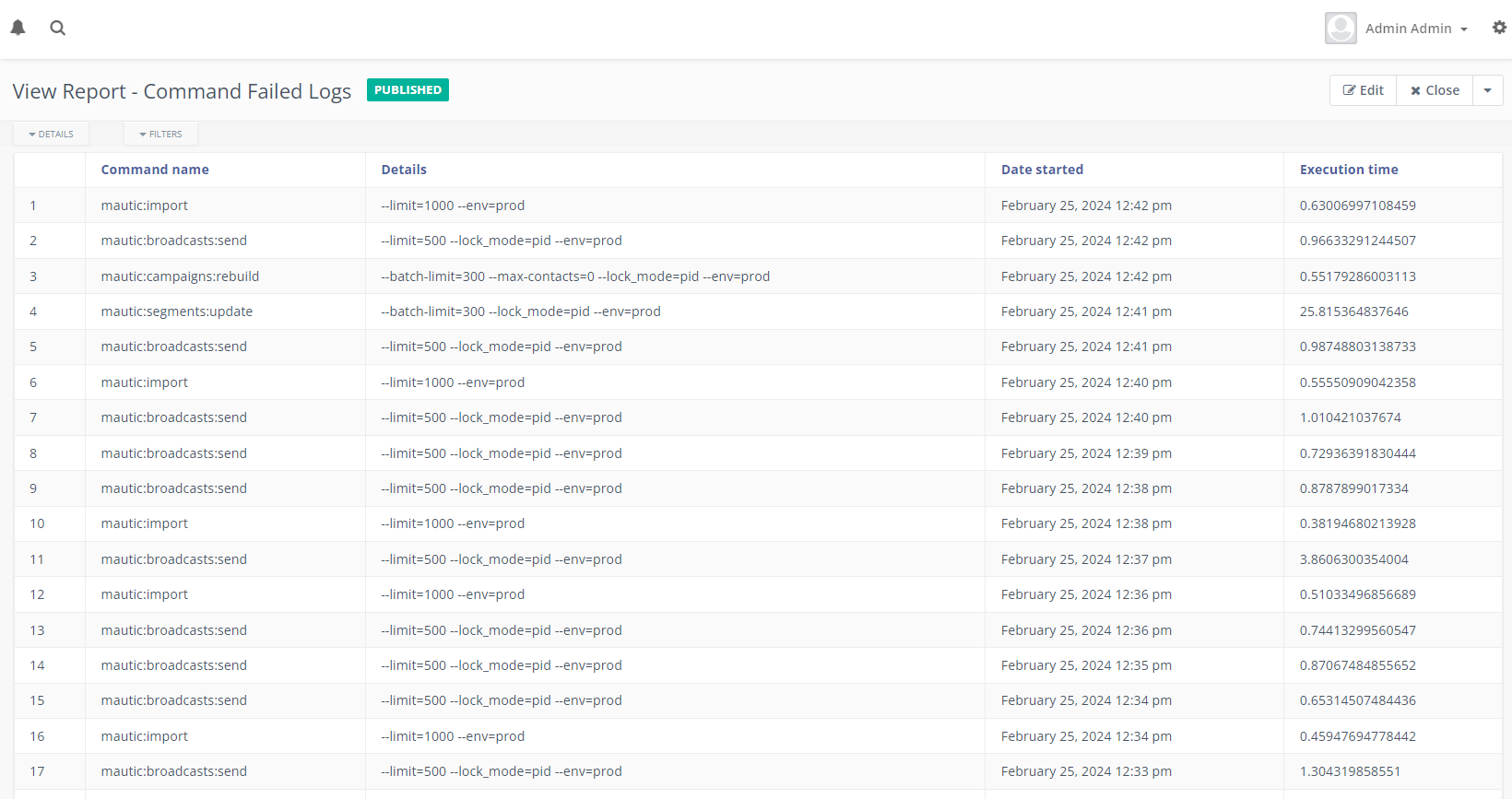 Command Monitor Reports