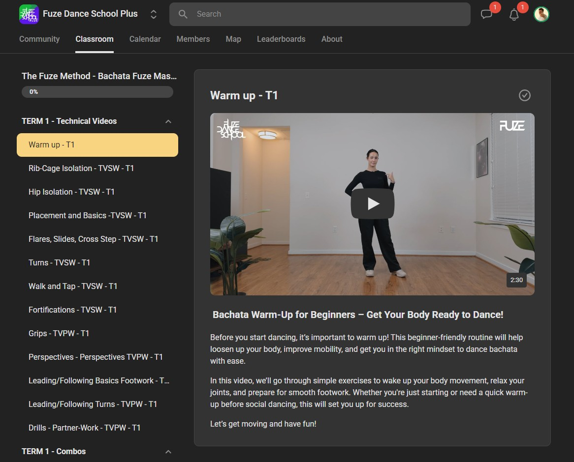 There is a ton of great content in each course - around 10-15 short guided videos. And they pace it as well - you earn access to higher-level material by completing the foundational moves.