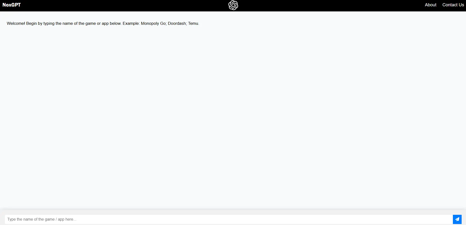 Screenshot of the noxgpt website