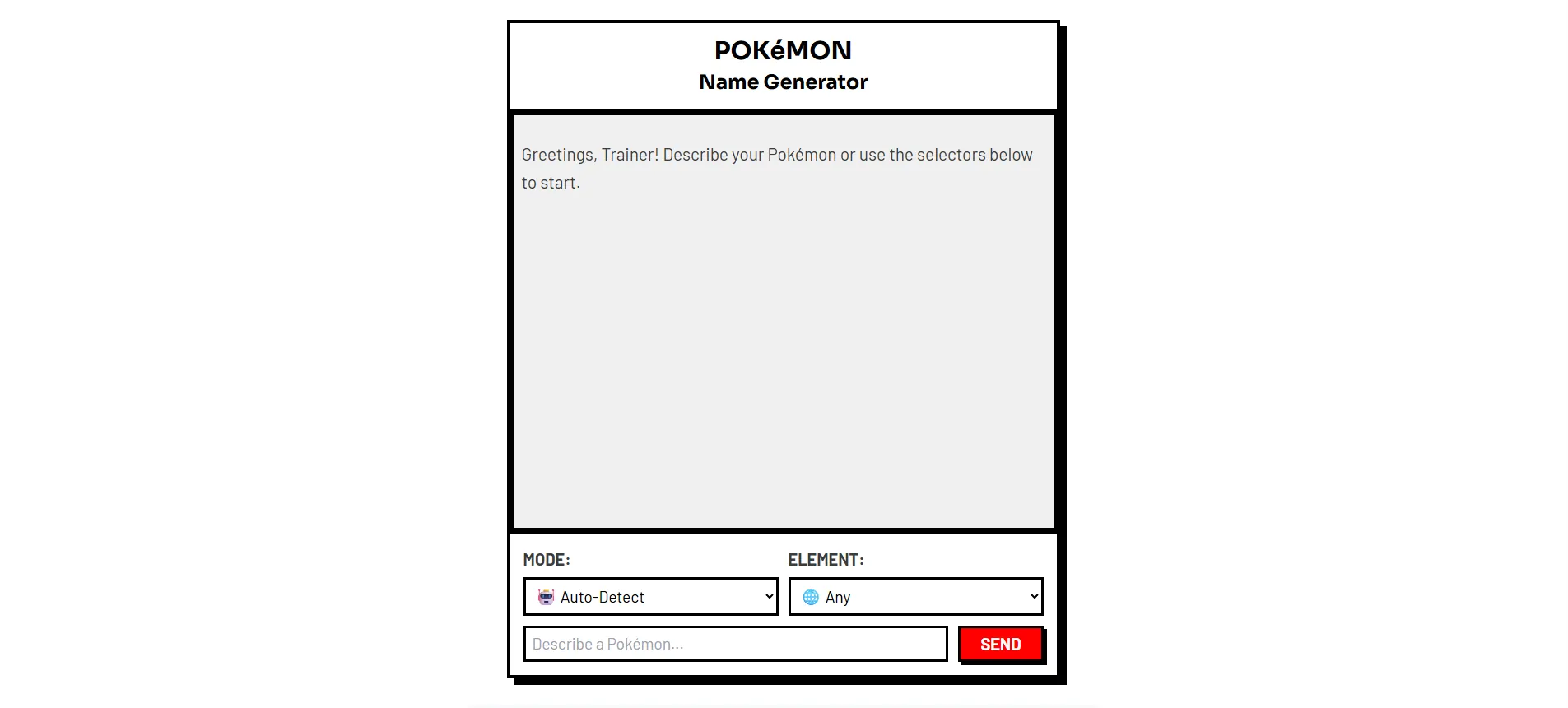 Pokemon Name Generator demo