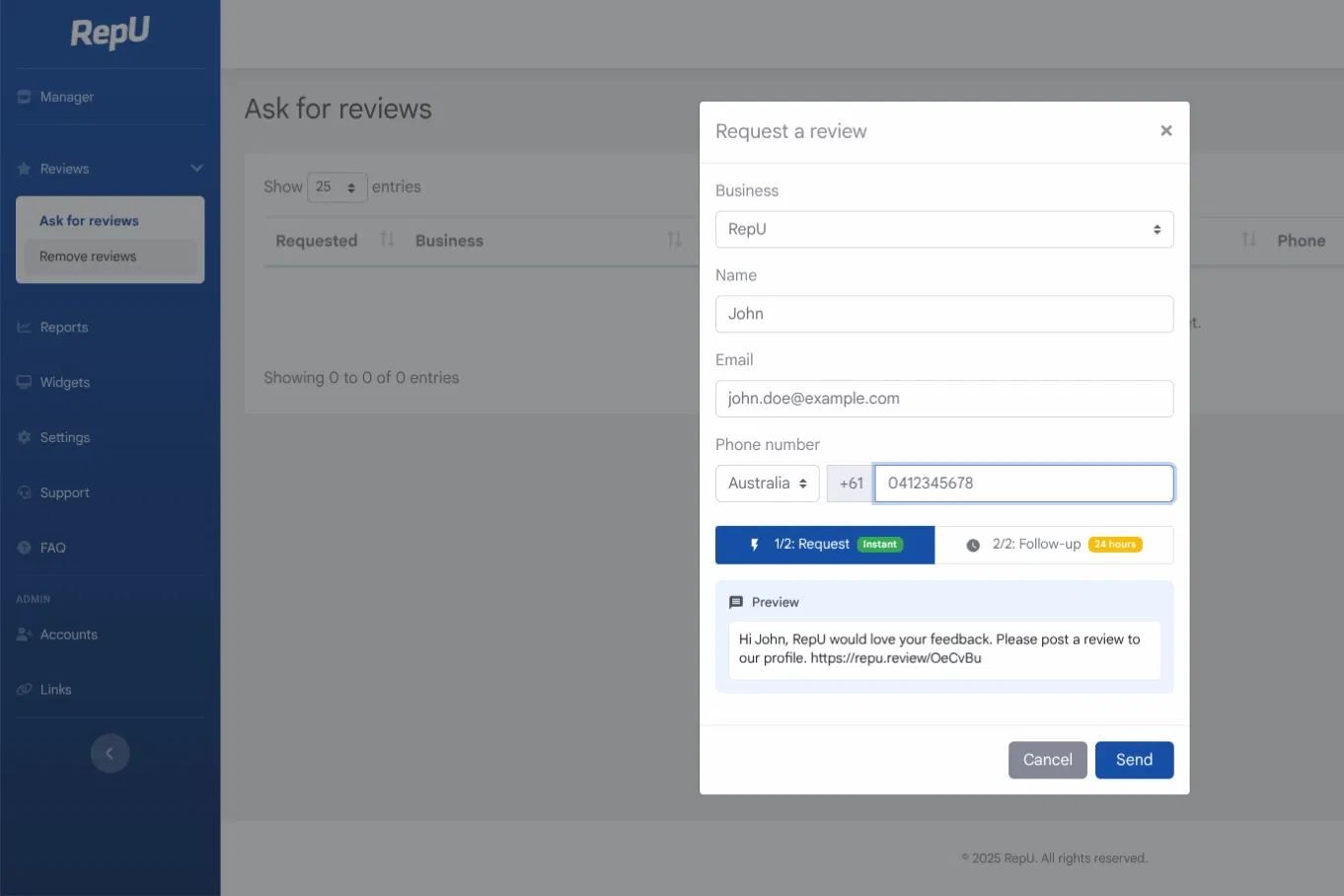 Ask for reviews