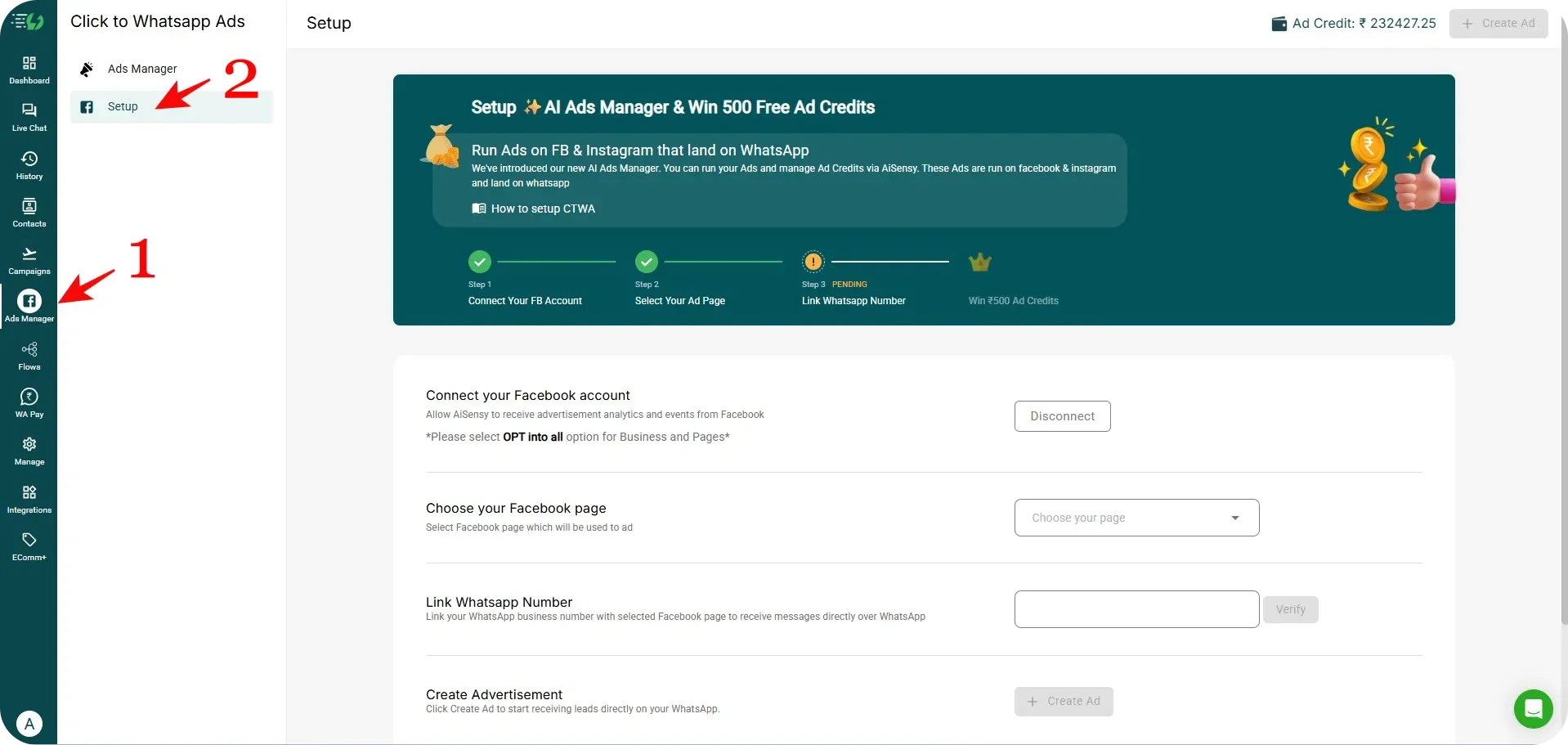 Step 2 - Go to Ads Manager