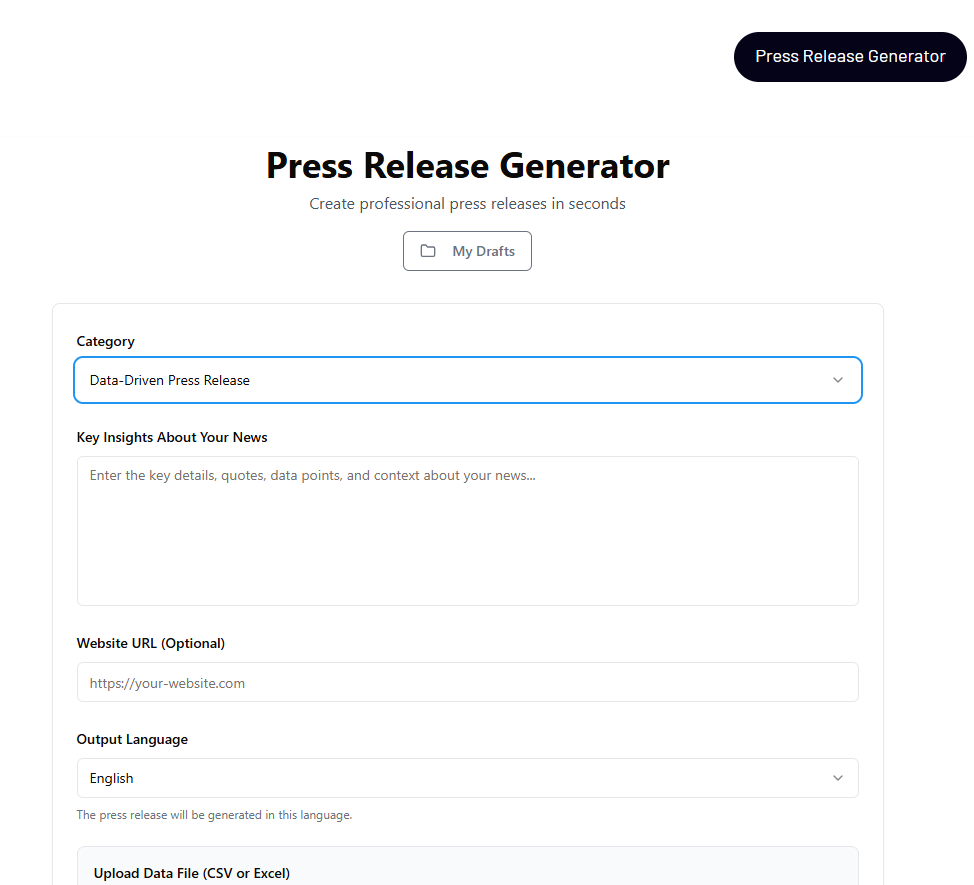 PressCraftr - Press Release Generator