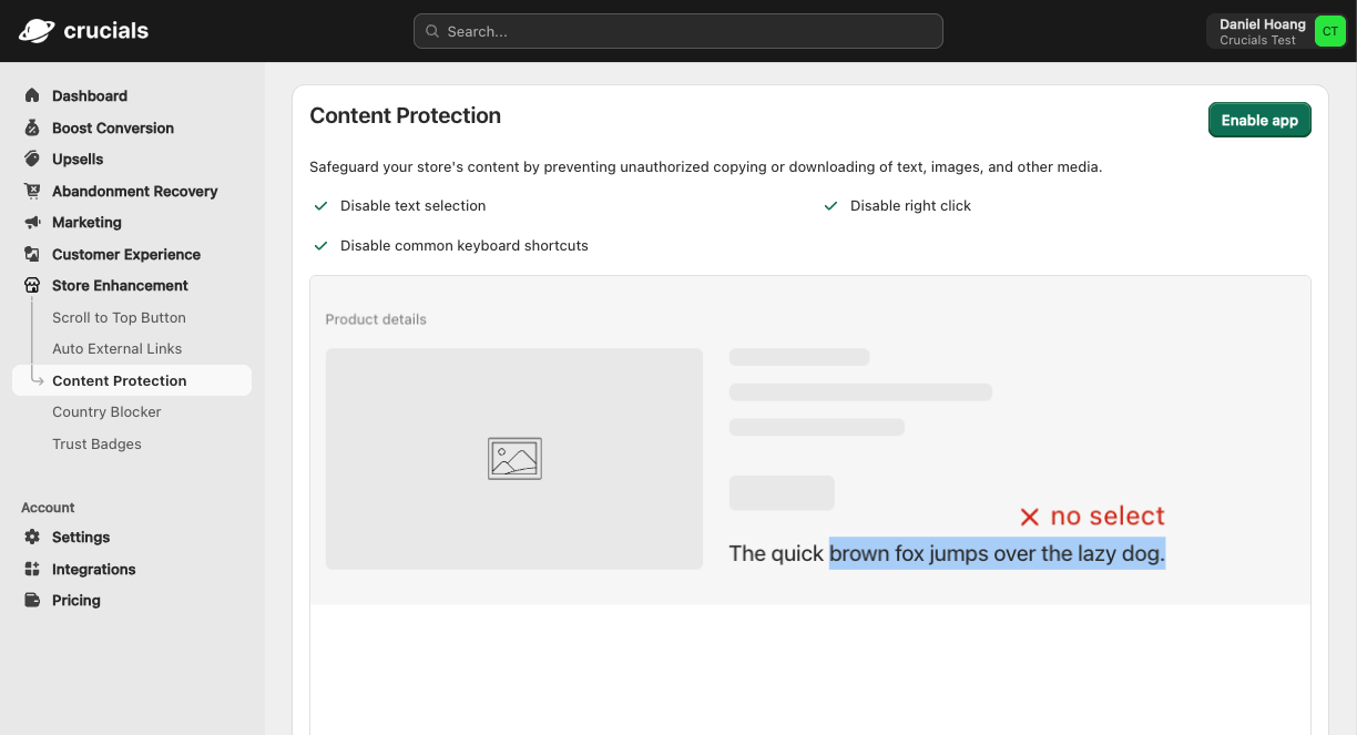 Enable Content Protection in Crucials