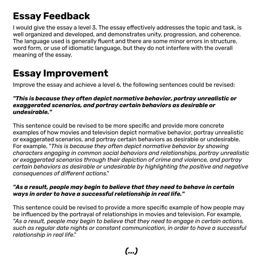 Essay correction