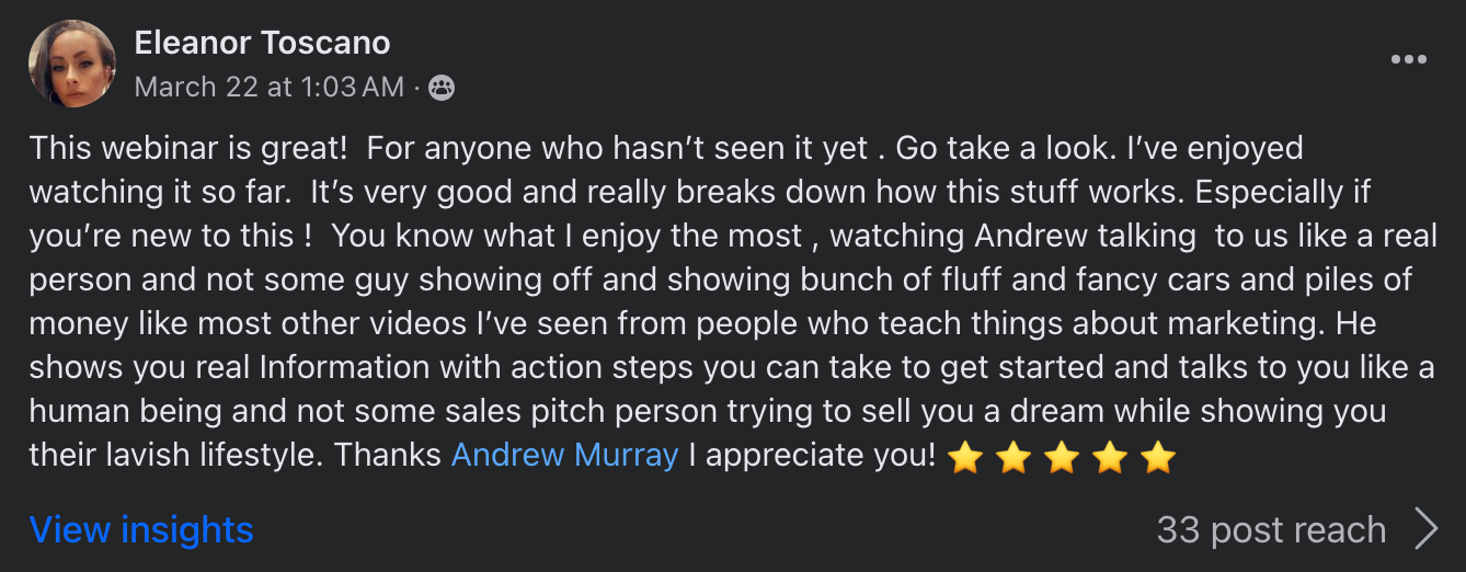 Invsisible creator eleanor toscano testimonial